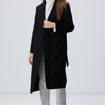 Network Kadın Siyah Kaşmir Ve Yün Karışımlı Palto Network Kadın Siyah Kaşmir Ve Yün Karışımlı Palto