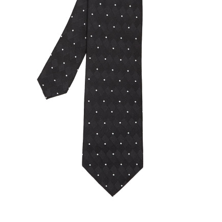 Network Erkek Siyah Puantiyeli İpek Kravat Network Erkek Siyah Puantiyeli İpek Kravat