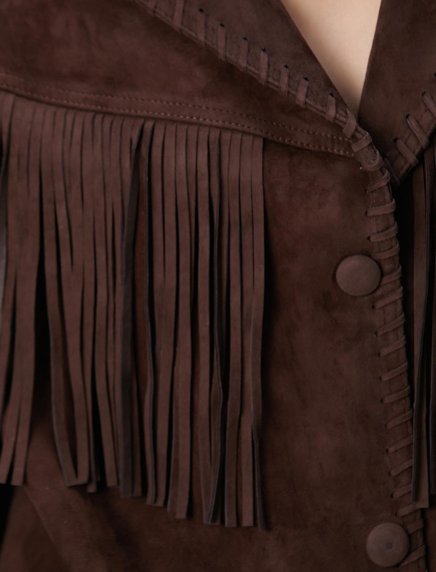 Network Kadın Acı Kahve Püskül Detaylı Süet Deri Mont Network Kadın Acı Kahve Püskül Detaylı Süet Deri Mont