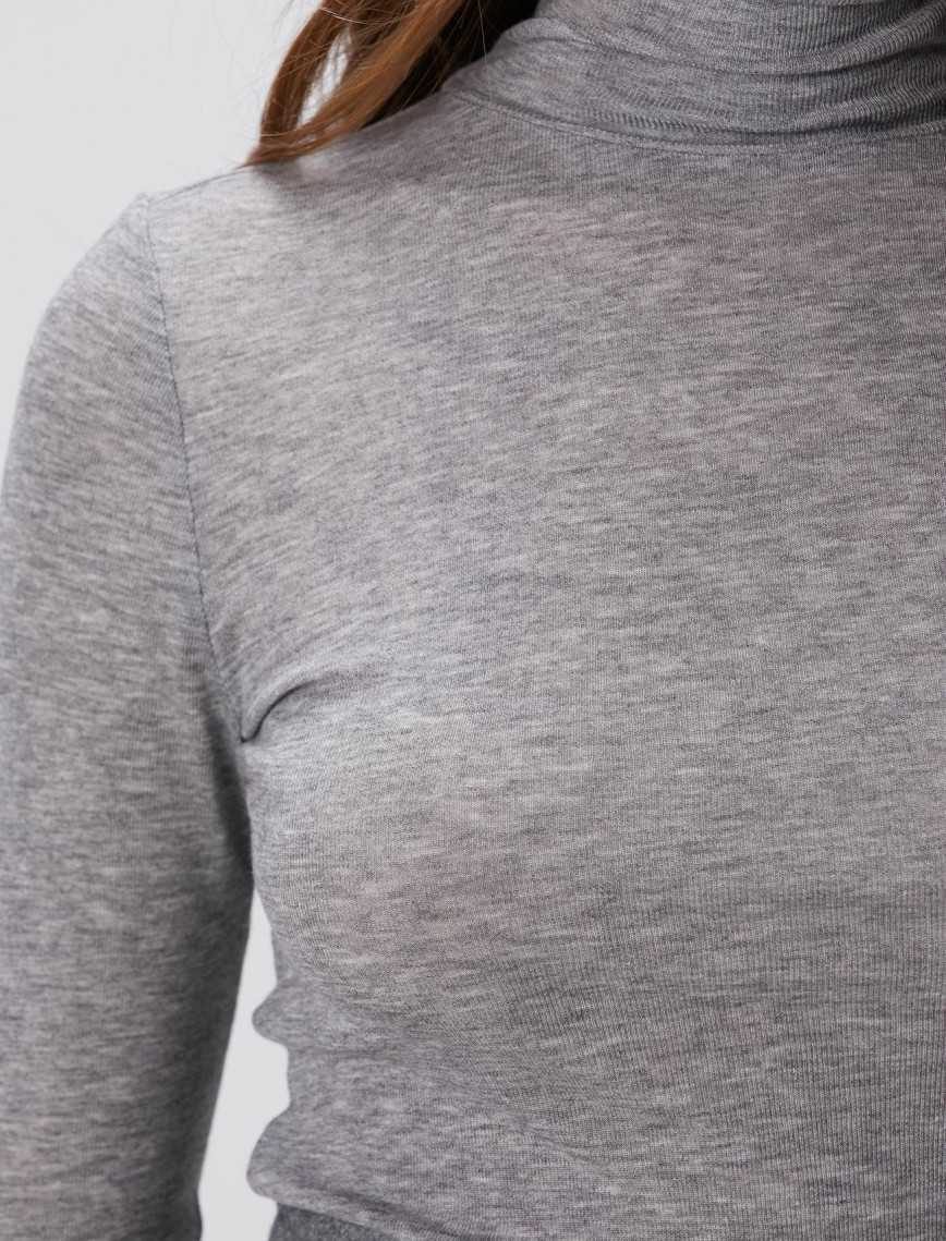 Network Kadın Gri Melanj Yün Karışımlı Triko Kazak Network Kadın Gri Melanj Yün Karışımlı Triko Kazak