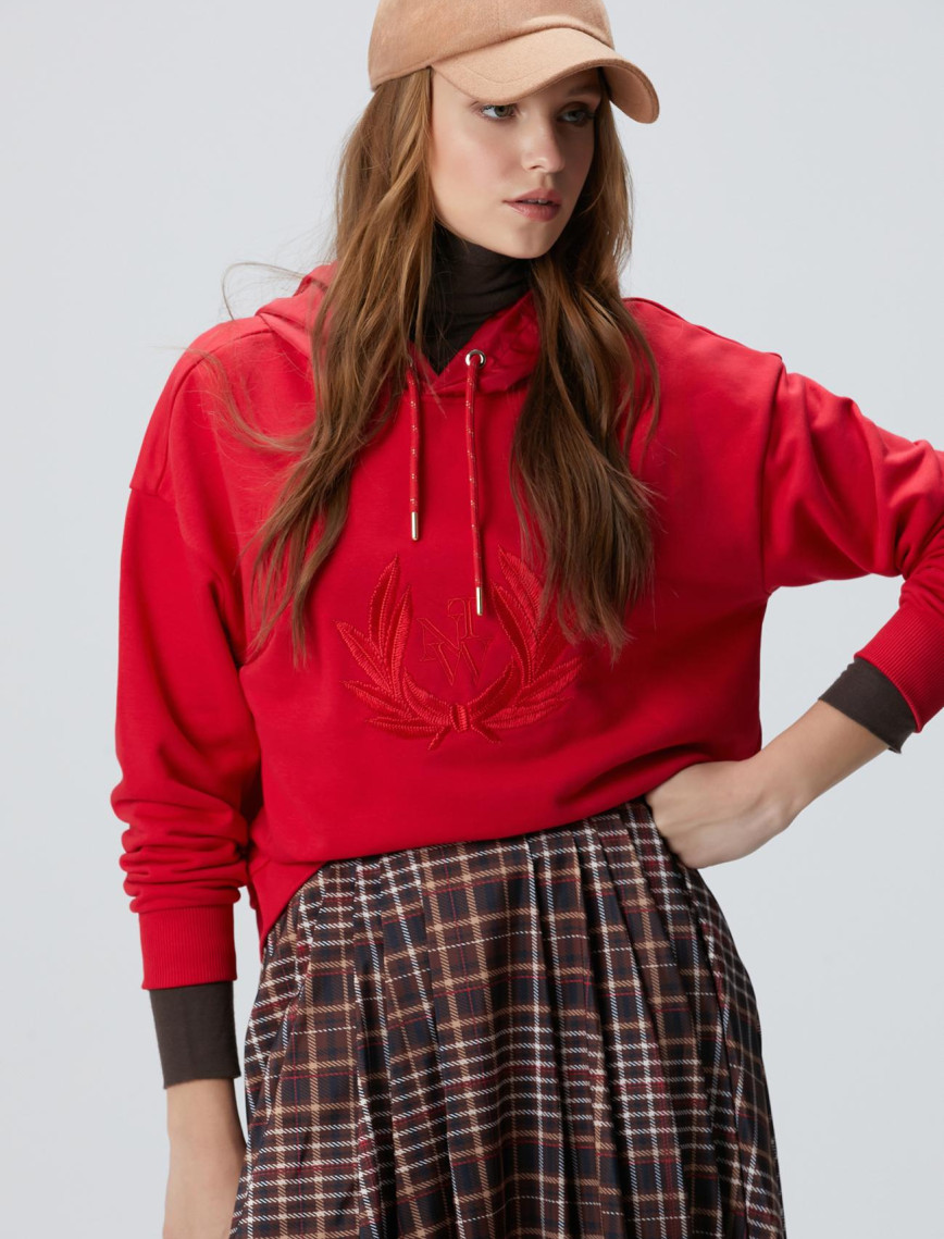 Network Kadın Kırmızı Nakış Detaylı Sweatshirt Network Kadın Kırmızı Nakış Detaylı Sweatshirt
