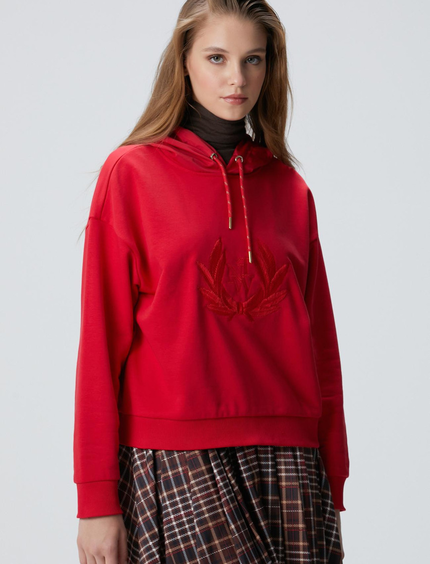 Network Kadın Kırmızı Nakış Detaylı Sweatshirt Network Kadın Kırmızı Nakış Detaylı Sweatshirt