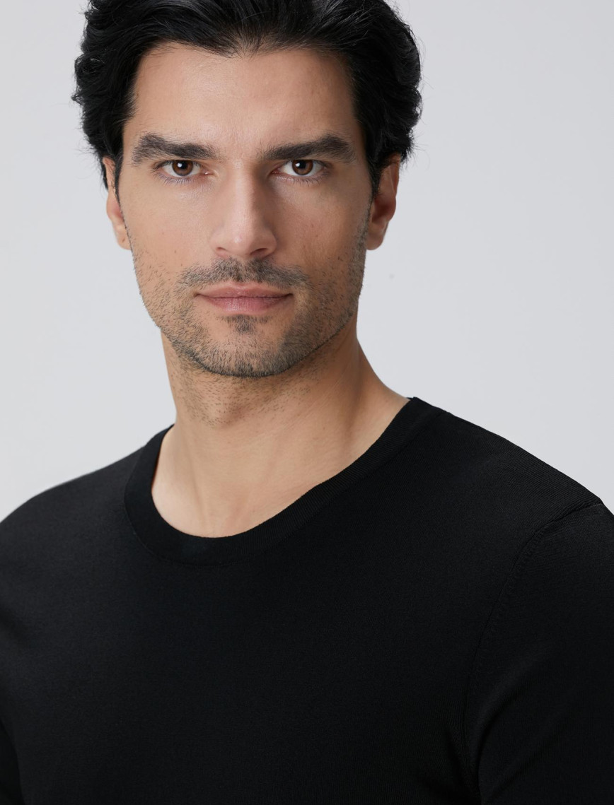 Network Erkek N-Tech Siyah Basic Triko Kazak Network Erkek N-Tech Siyah Basic Triko Kazak