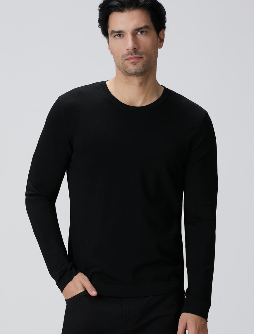 Network Erkek N-Tech Siyah Basic Triko Kazak Network Erkek N-Tech Siyah Basic Triko Kazak