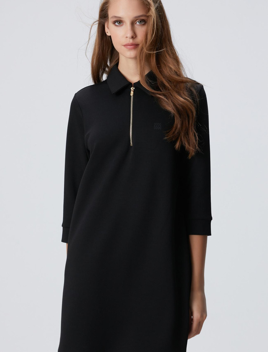 Network Kadın Siyah Polo Örme Elbise Network Kadın Siyah Polo Örme Elbise