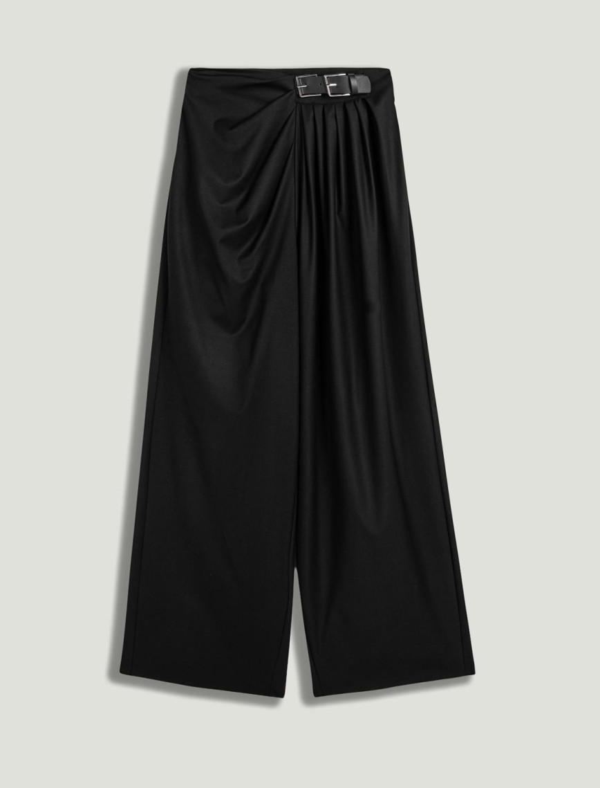 Çift Tokalı Kemer Detaylı Pantolon Çift Tokalı Kemer Detaylı Pantolon