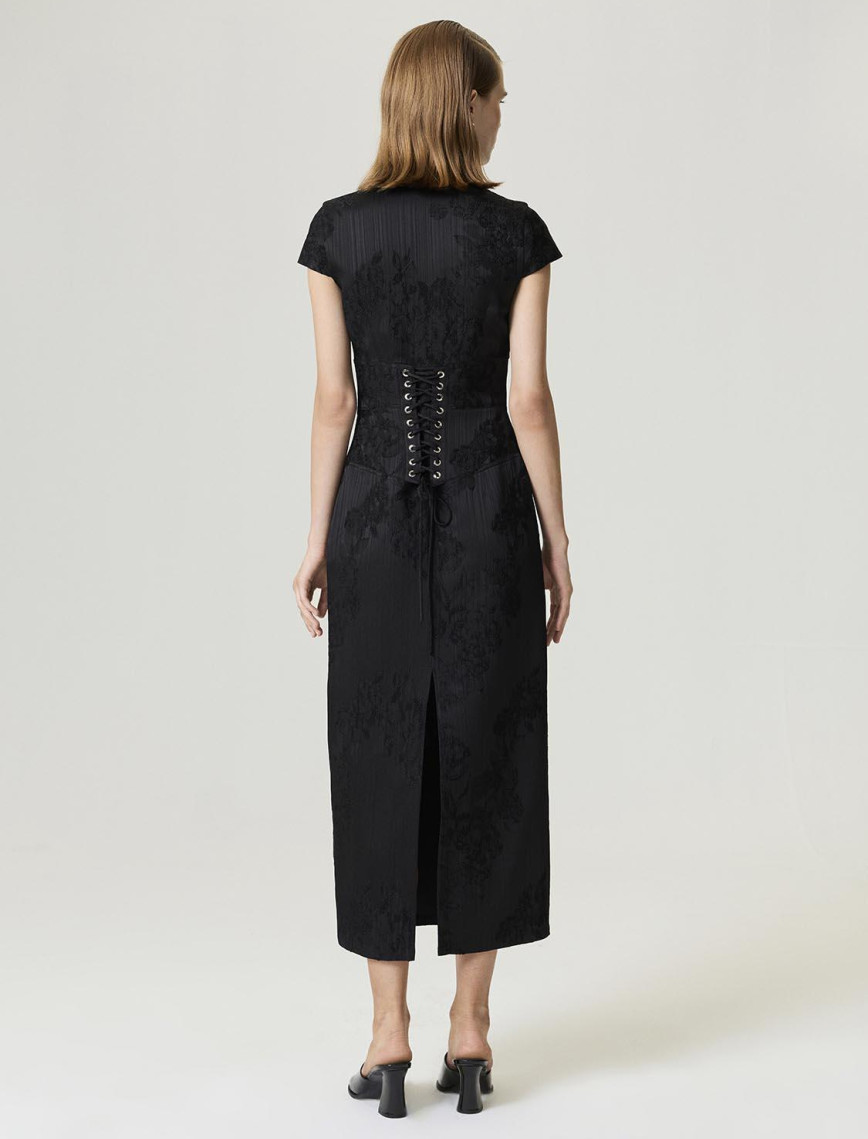 Yırtmaçlı Maxi Japon Elbise Yırtmaçlı Maxi Japon Elbise