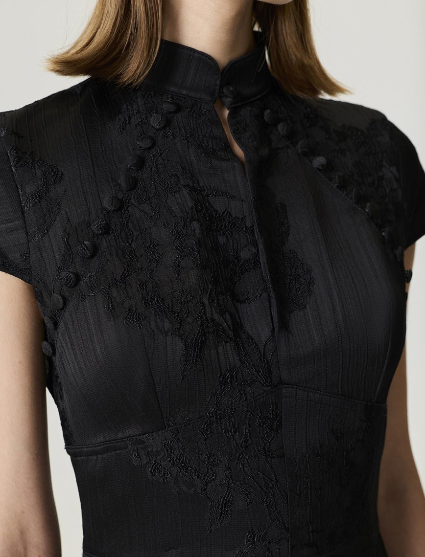 Yırtmaçlı Maxi Japon Elbise Yırtmaçlı Maxi Japon Elbise