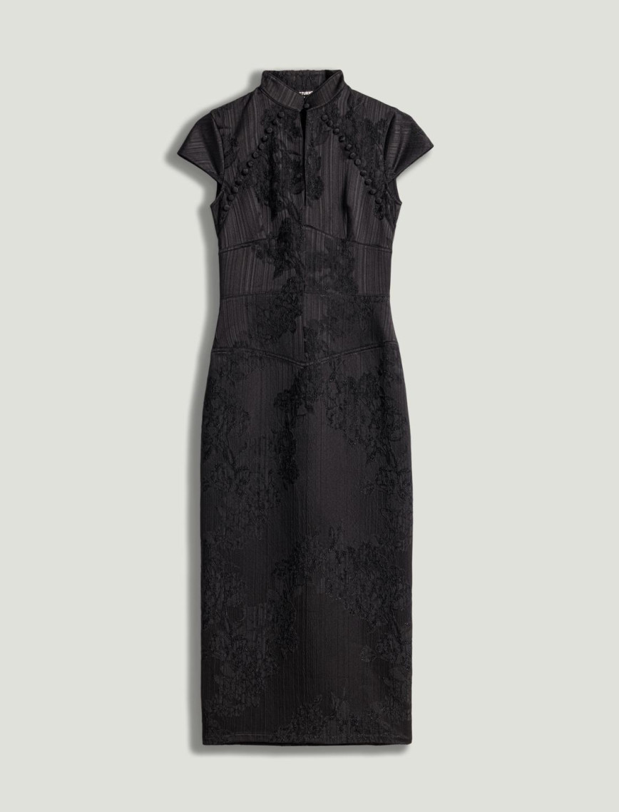 Yırtmaçlı Maxi Japon Elbise Yırtmaçlı Maxi Japon Elbise