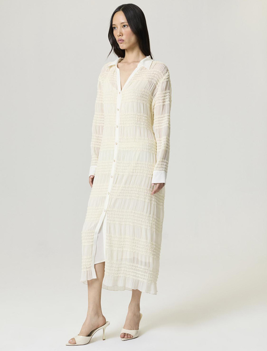 Fırfır Detaylı Maxi Elbise