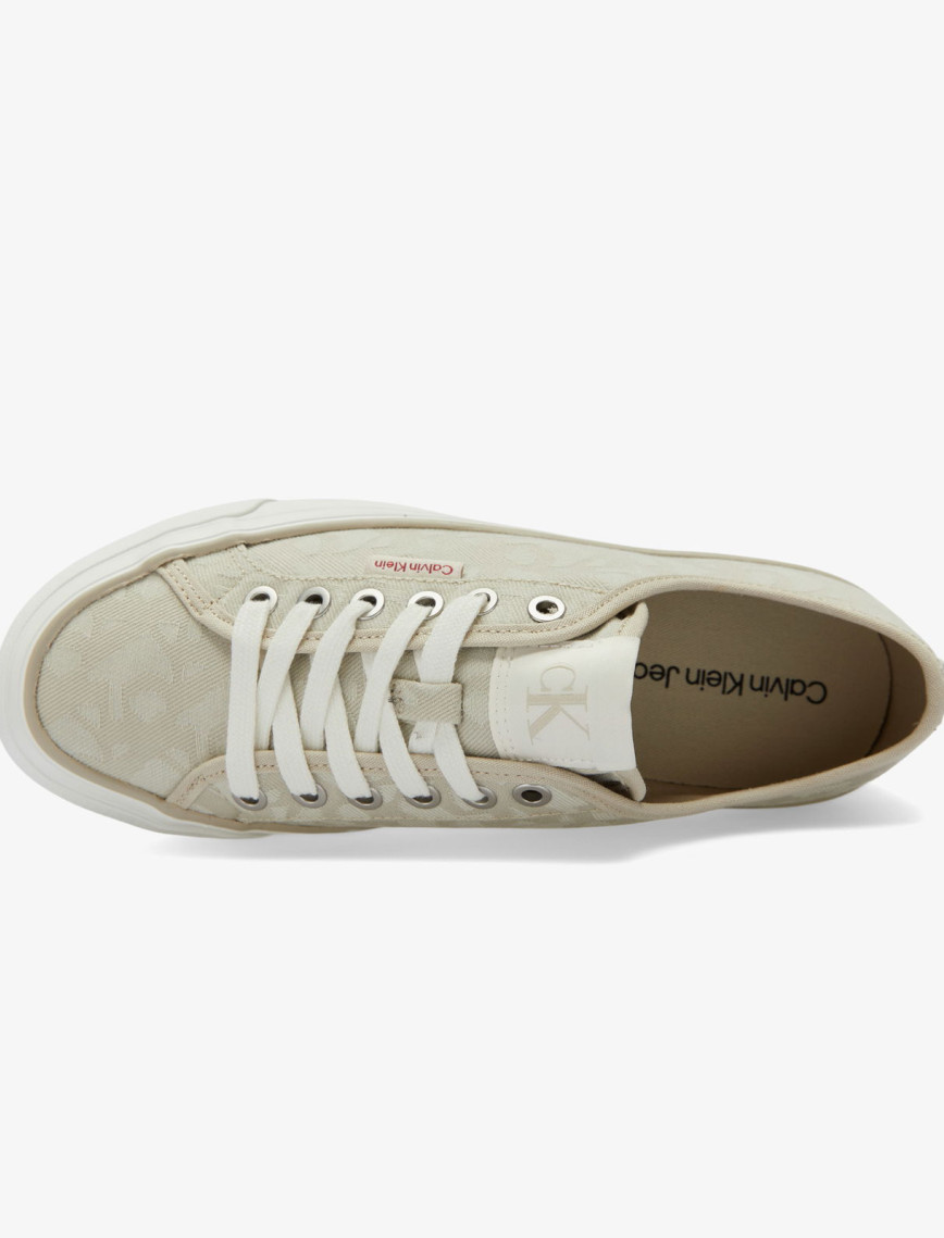 Calvin Klein Vulc Flat Jacquard Kadın Bej Sneaker Calvin Klein Vulc Flat Jacquard Kadın Bej Sneaker