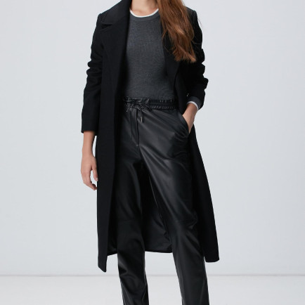 Network Kadın Siyah Vegan Deri Pantolon