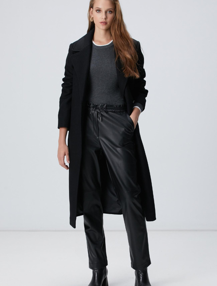 Network Kadın Siyah Vegan Deri Pantolon Network Kadın Siyah Vegan Deri Pantolon