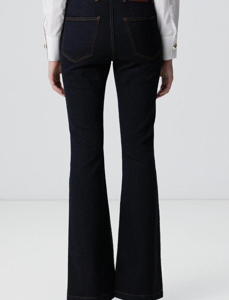 Network Kadın İndigo Aksesuarlı Flare Kalıp Denim Pantolon Network Kadın İndigo Aksesuarlı Flare Kalıp Denim Pantolon