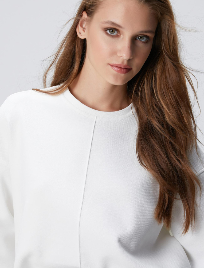 Network Kadın Kırık Beyaz Sweatshirt