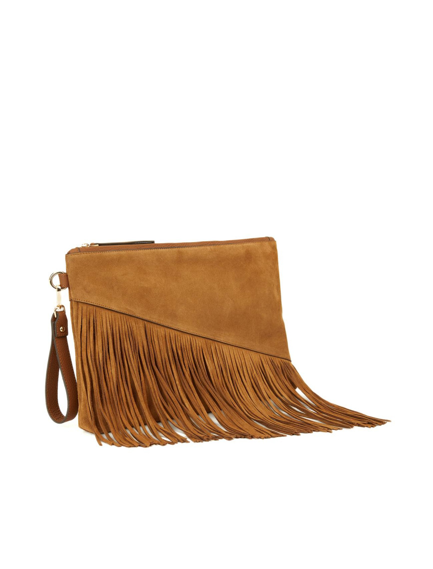 Network Kadın Taba Püsküllü Süet Clutch Network Kadın Taba Püsküllü Süet Clutch