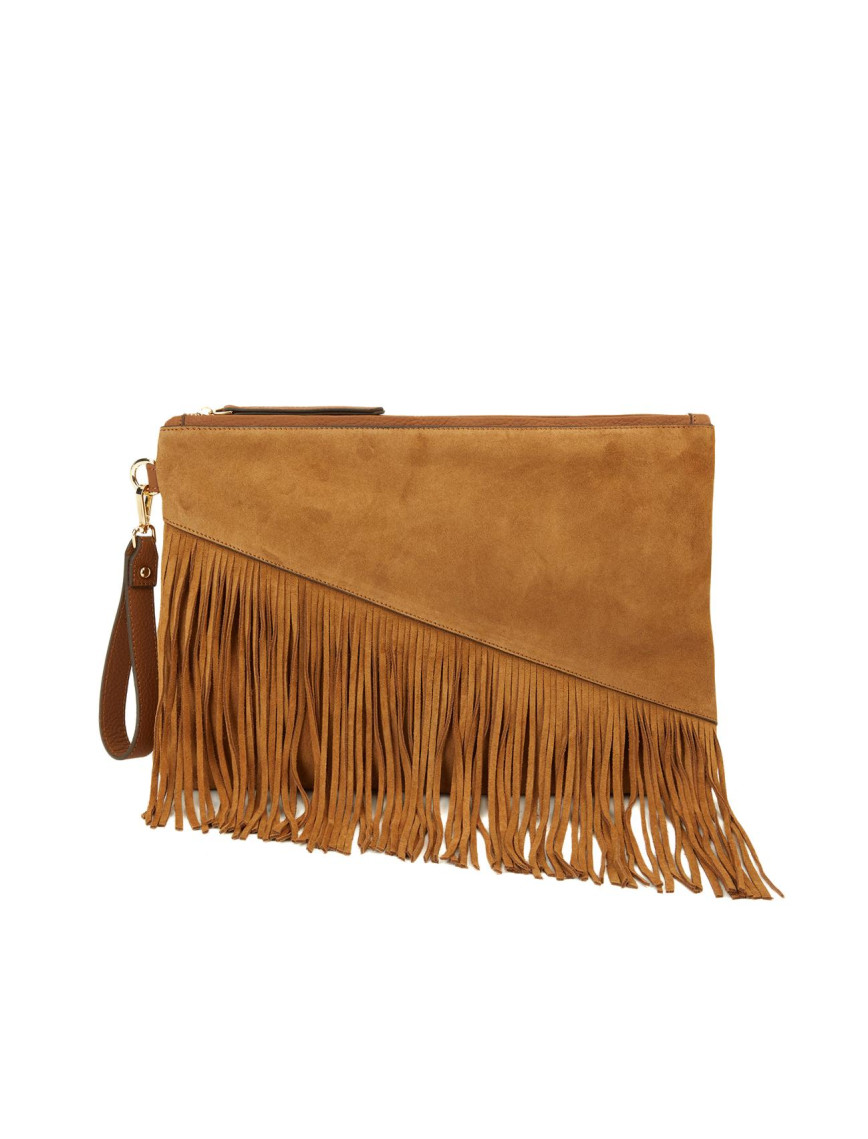 Network Kadın Taba Püsküllü Süet Clutch Network Kadın Taba Püsküllü Süet Clutch