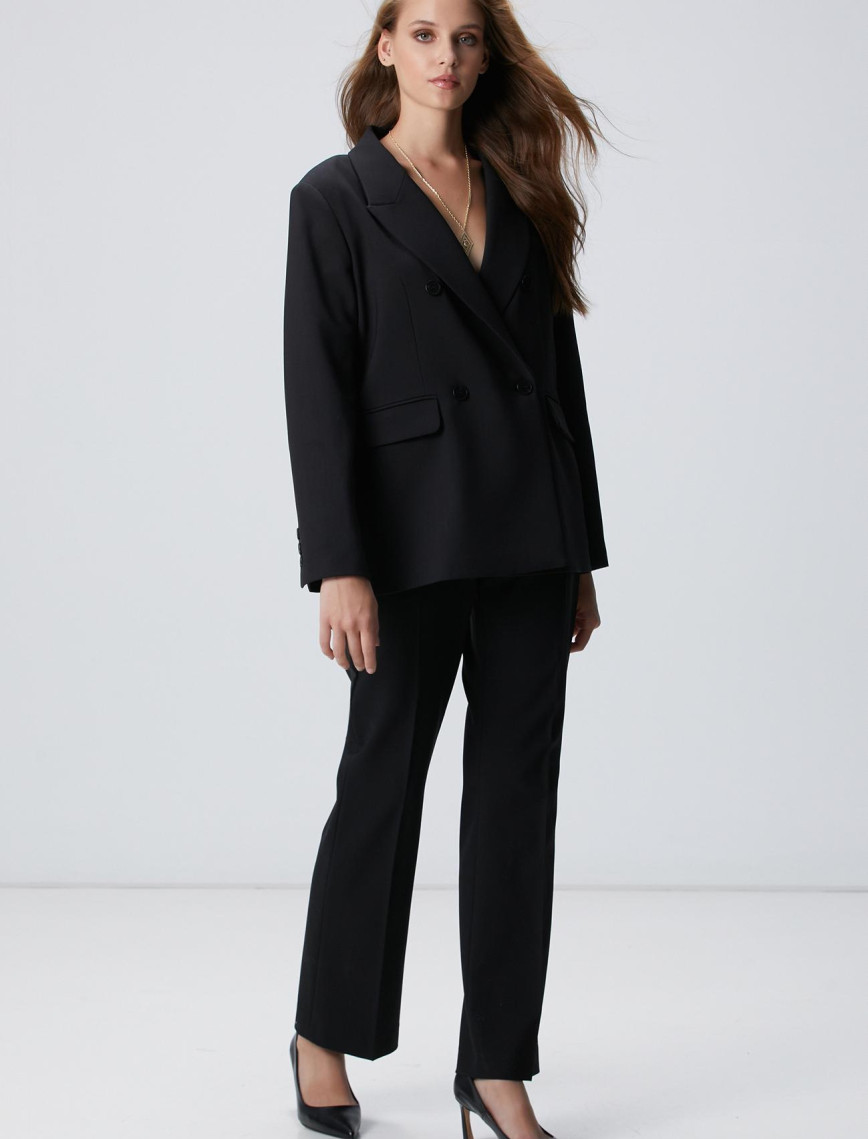 Network Kadın Siyah Yün Karışımlı Ceket Network Kadın Siyah Yün Karışımlı Ceket
