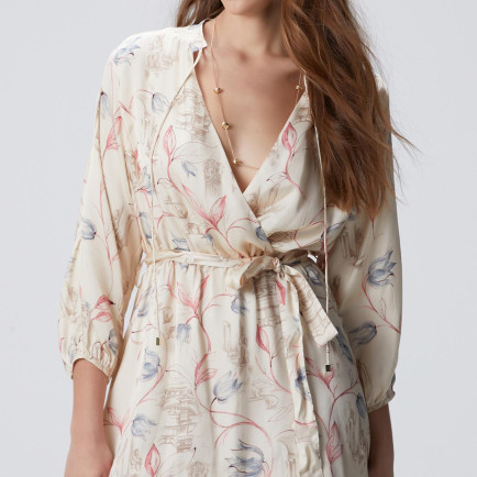 Network Kadın Açık Bej Desenli Mini Elbise Network Kadın Açık Bej Desenli Mini Elbise