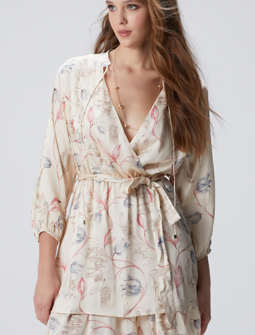 Network Kadın Açık Bej Desenli Mini Elbise Network Kadın Açık Bej Desenli Mini Elbise