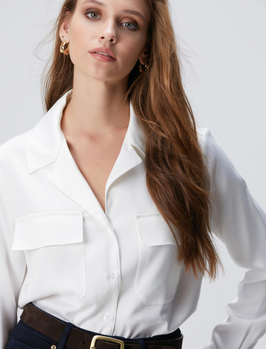Network Kadın Kırık Beyaz Gömlek Network Kadın Kırık Beyaz Gömlek