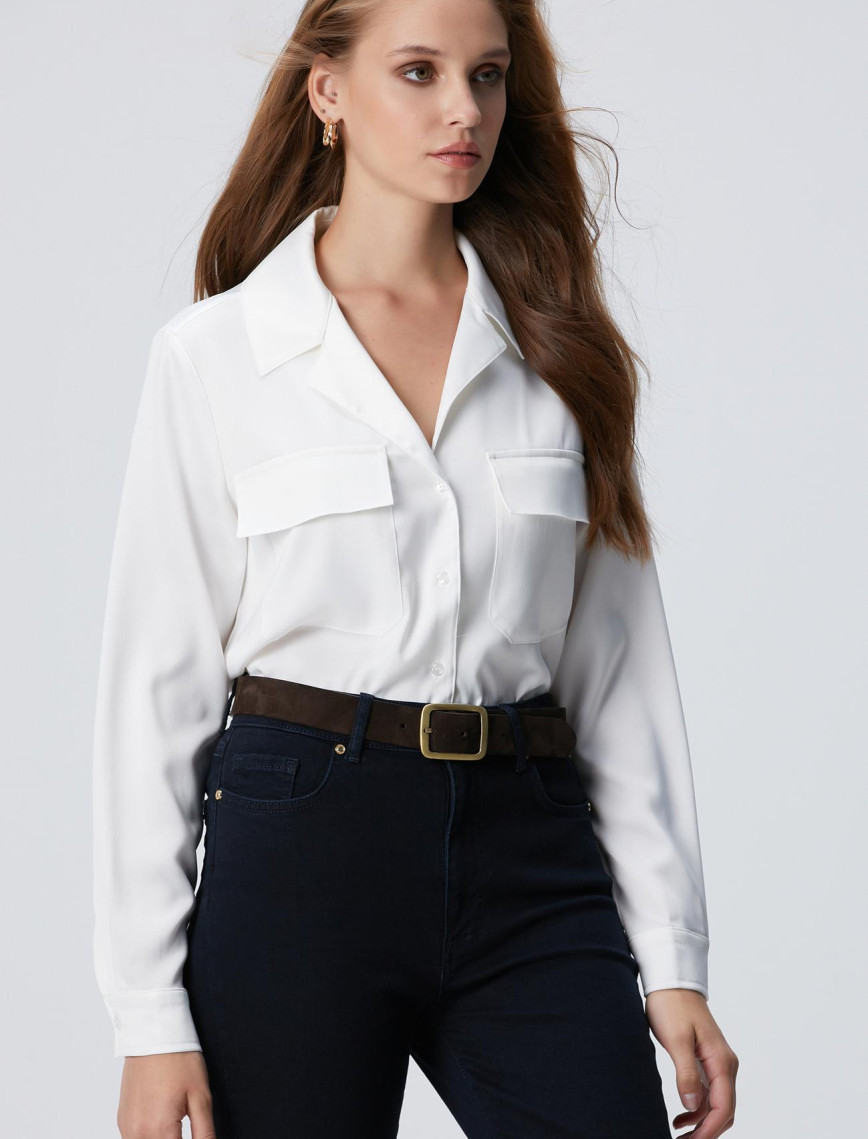 Network Kadın Kırık Beyaz Gömlek Network Kadın Kırık Beyaz Gömlek