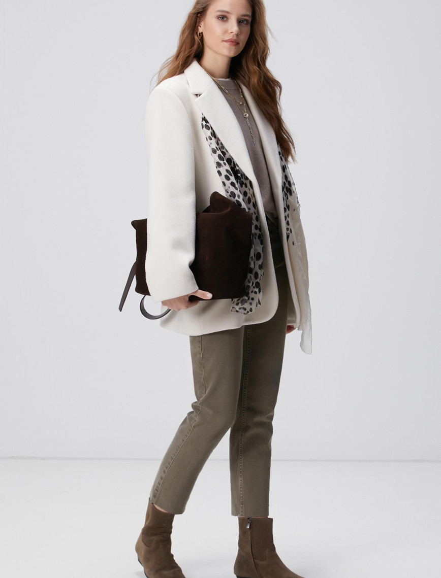 Network Kadın Vizon Melanj Yün Karışımlı Oversize Triko Kazak Network Kadın Vizon Melanj Yün Karışımlı Oversize Triko Kazak