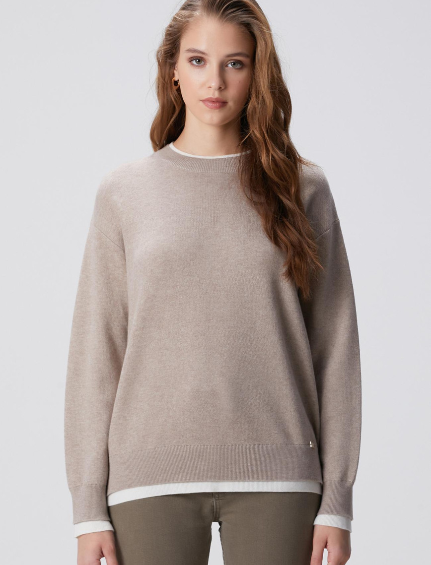 Network Kadın Vizon Melanj Yün Karışımlı Oversize Triko Kazak Network Kadın Vizon Melanj Yün Karışımlı Oversize Triko Kazak