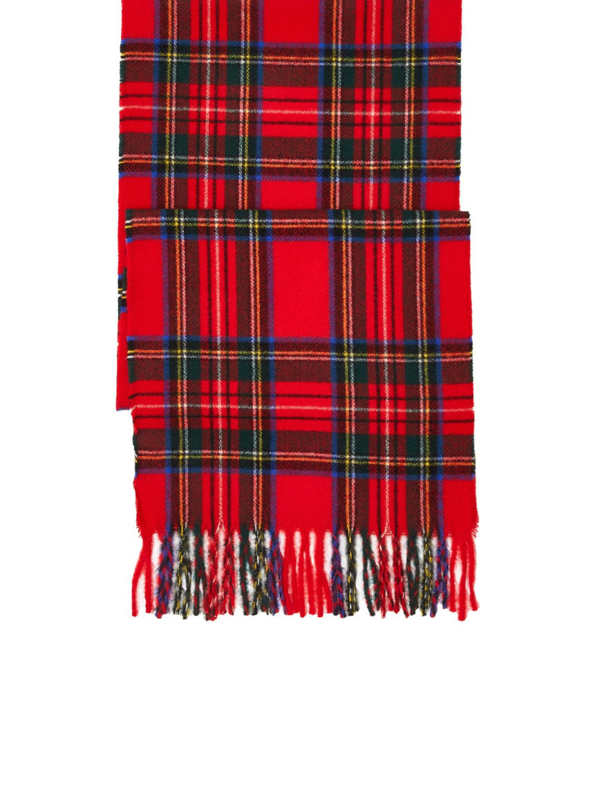 Network Unisex Kırmızı Desenli Atkı