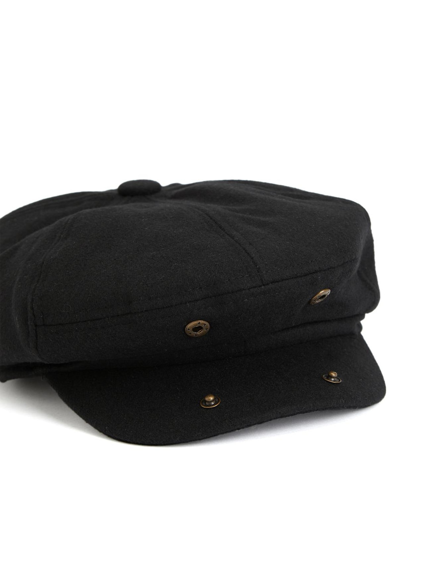 Network Erkek Siyah Yün Karışımlı Şapka