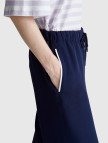 Kadın Lacivert Beli Bağcıklı Cepli Pantolon Kadın Lacivert Beli Bağcıklı Cepli Pantolon