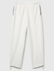Kadın Krem Beli Bağcıklı Cepli Pantolon Kadın Krem Beli Bağcıklı Cepli Pantolon