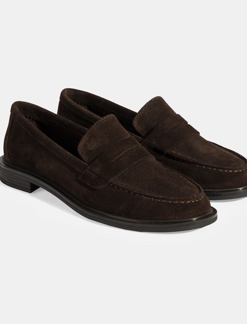 Kadın Bordo Süet Loafer Kadın Bordo Süet Loafer