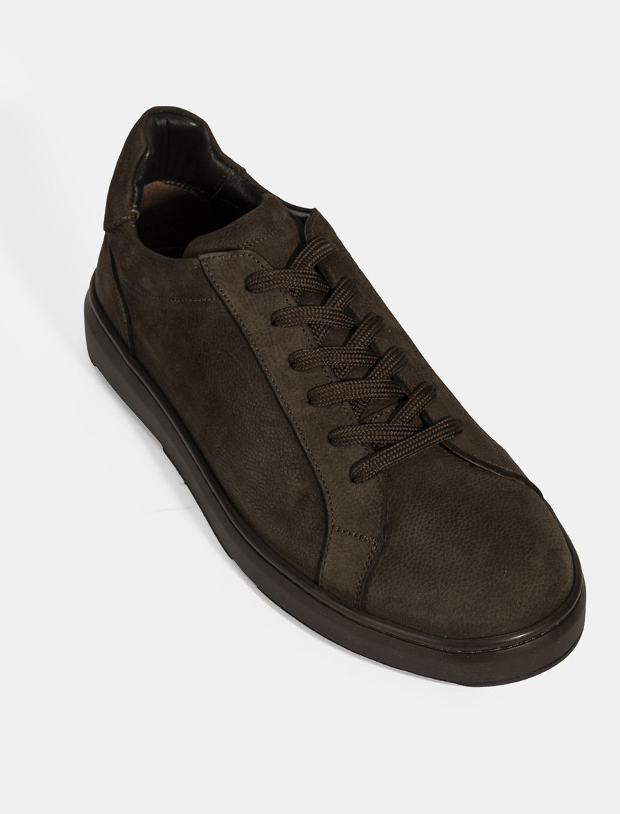 Erkek Kahve Bağcıklı Günlük Nubuk Deri Ayakkabı Erkek Kahve Bağcıklı Günlük Nubuk Deri Ayakkabı