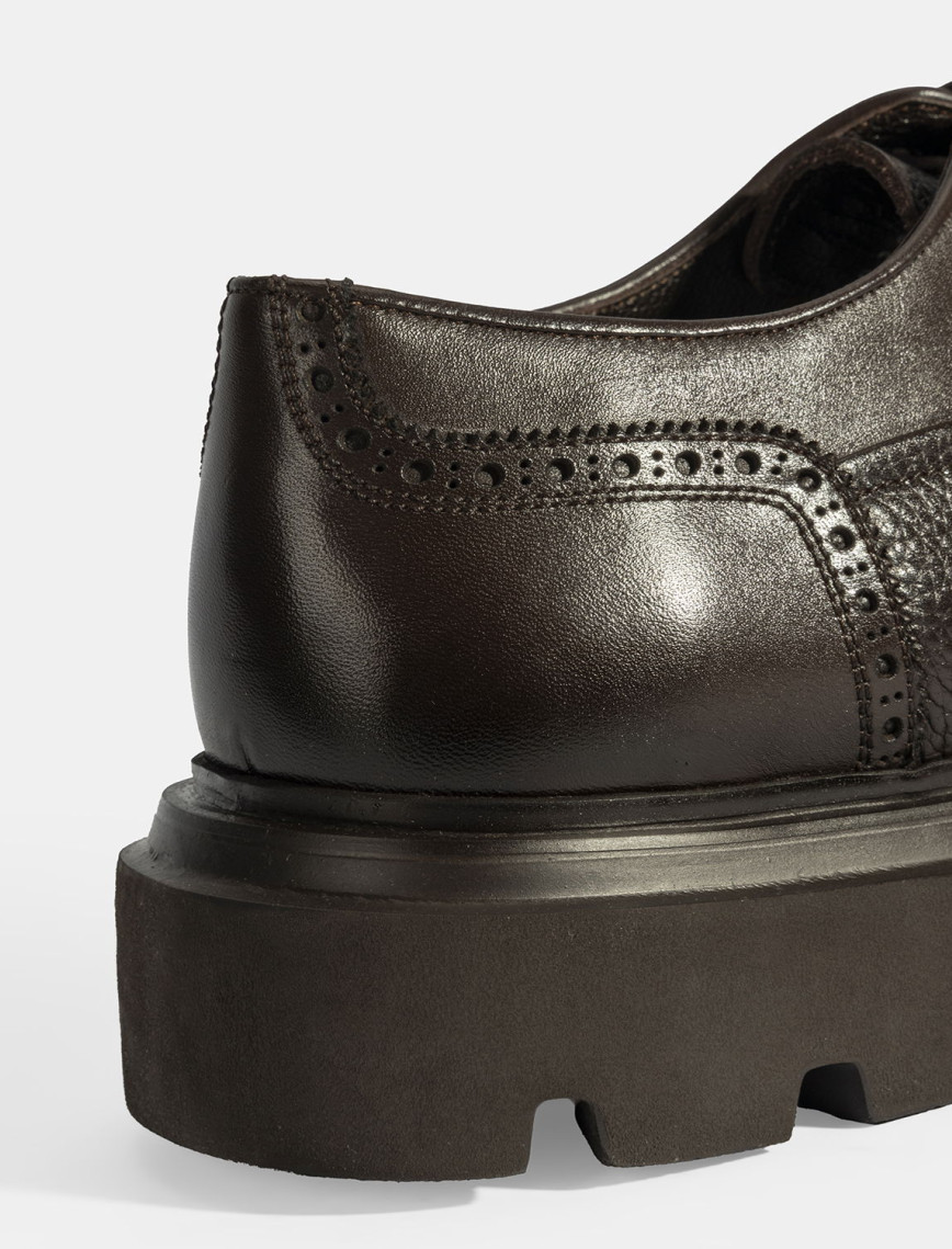 Erkek Kahve Bağcıklı Deri Günlük Ayakkabı Erkek Kahve Bağcıklı Deri Günlük Ayakkabı