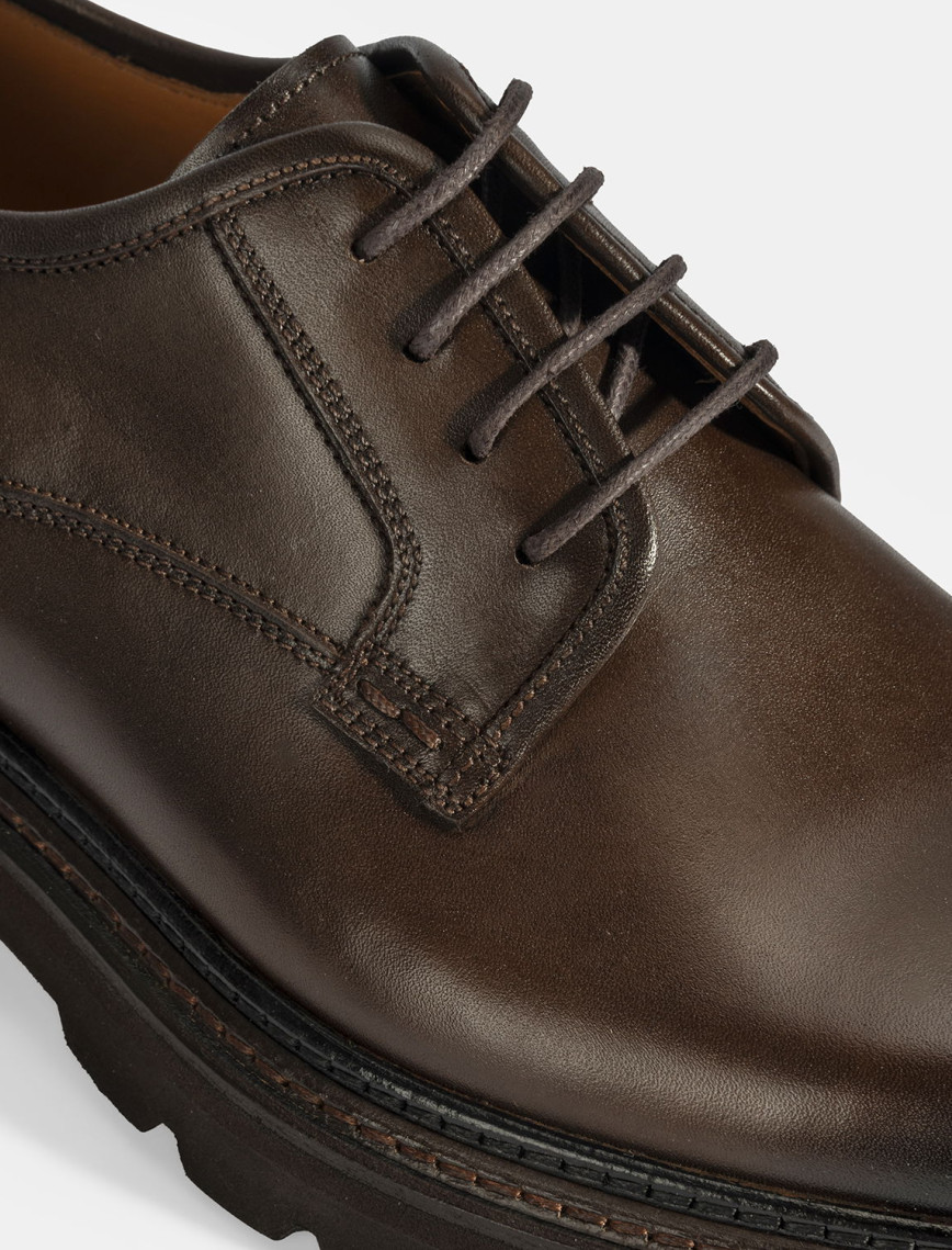 Erkek Kahve Bağcıklı Günlük Deri Ayakkabı Erkek Kahve Bağcıklı Günlük Deri Ayakkabı