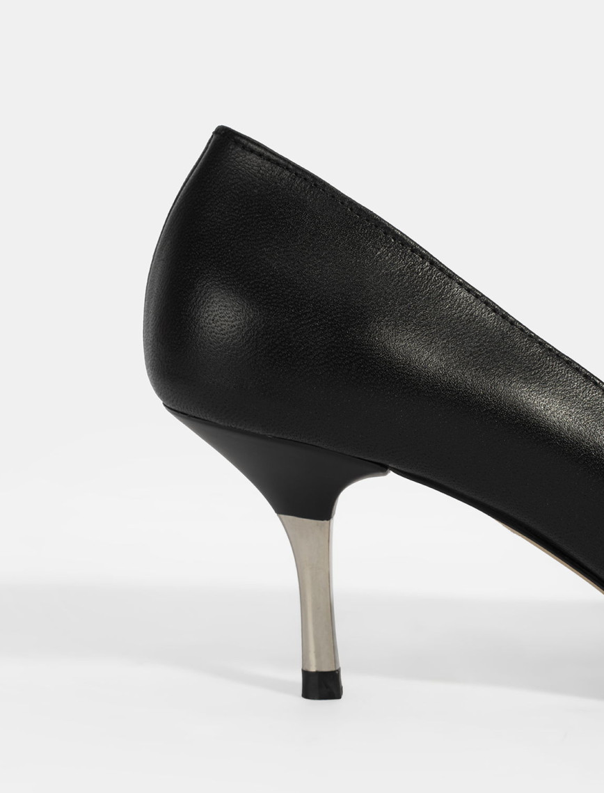 Kadın Siyah Deri Stiletto Kadın Siyah Deri Stiletto