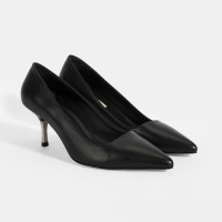 Kadın Siyah Deri Stiletto Kadın Siyah Deri Stiletto