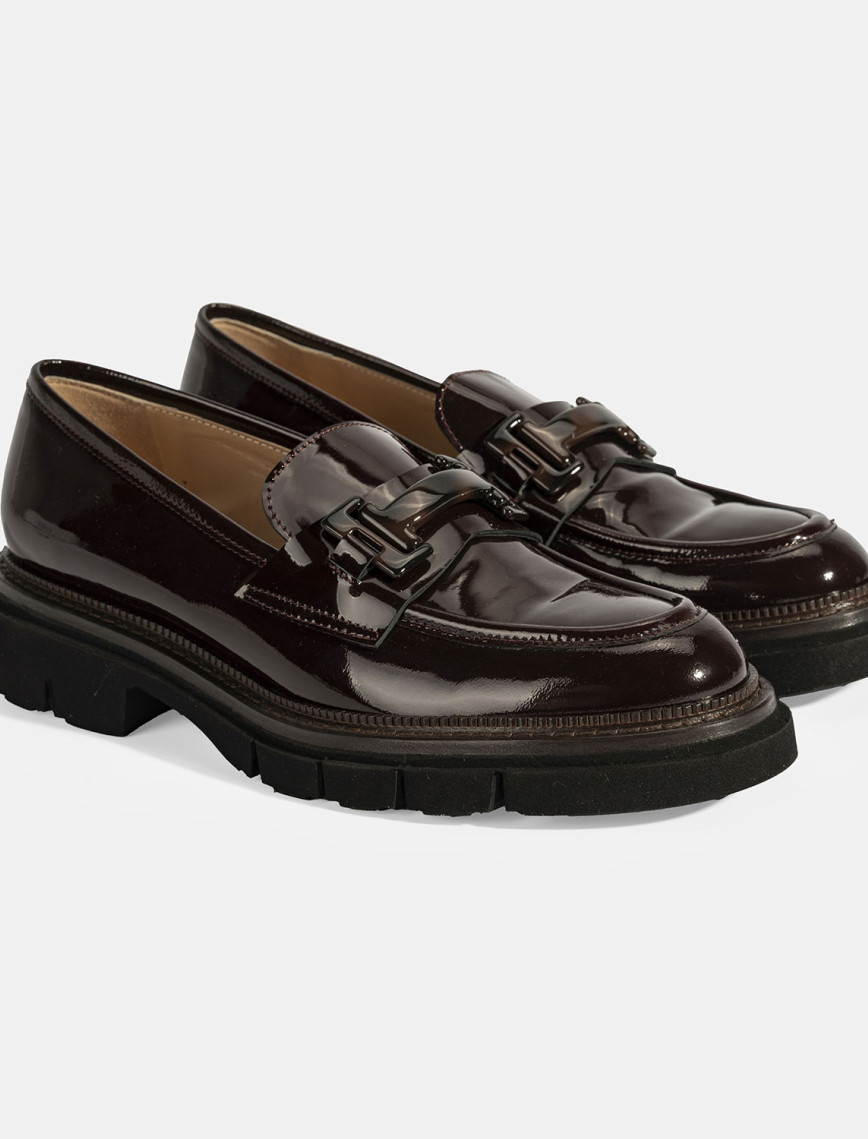 Luca Grossi Kadın Bordo Toka Detaylı Rugan Loafer Luca Grossi Kadın Bordo Toka Detaylı Rugan Loafer