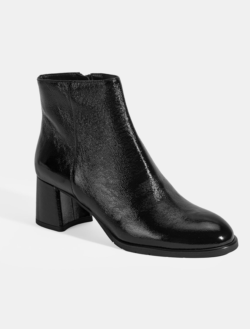 Luca Grossi Kadın Siyah Fermuarlı Topuklu Rugan Bot Luca Grossi Kadın Siyah Fermuarlı Topuklu Rugan Bot