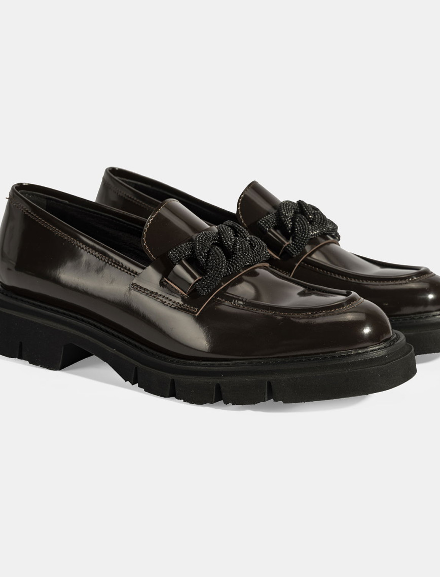 Luca Grossi Kadın Kahve Toka Detaylı Deri Loafer Luca Grossi Kadın Kahve Toka Detaylı Deri Loafer