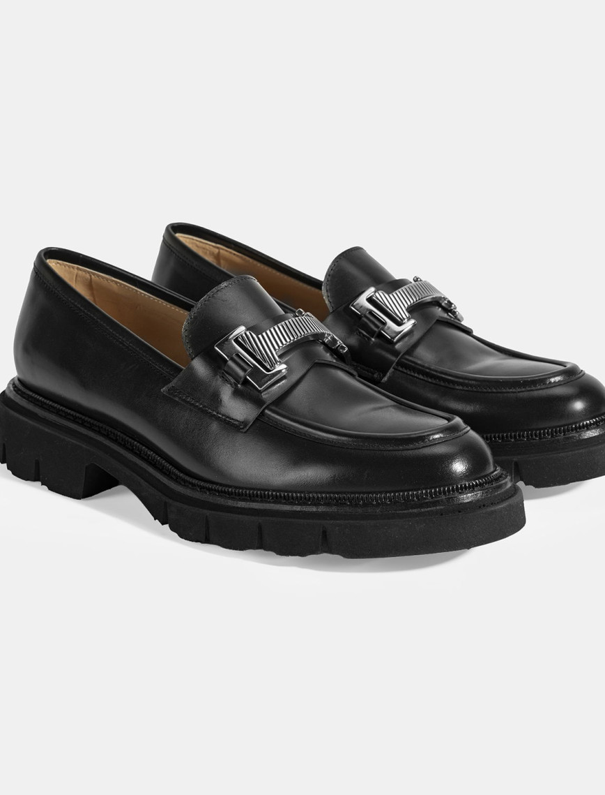 Luca Grossi Kadın Siyah Toka Detaylı Deri Loafer Luca Grossi Kadın Siyah Toka Detaylı Deri Loafer