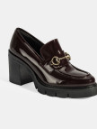 Luca Grossi Kadın Bordo Toka Detaylı Topuklu Rugan Loafer Luca Grossi Kadın Bordo Toka Detaylı Topuklu Rugan Loafer