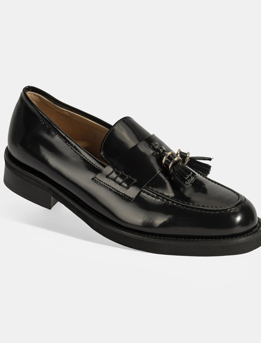 Luca Grossi Kadın Siyah Püskül Detaylı Deri Loafer Luca Grossi Kadın Siyah Püskül Detaylı Deri Loafer