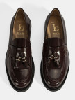 Luca Grossi Kadın Bordo Püskül Detaylı Deri Loafer Luca Grossi Kadın Bordo Püskül Detaylı Deri Loafer