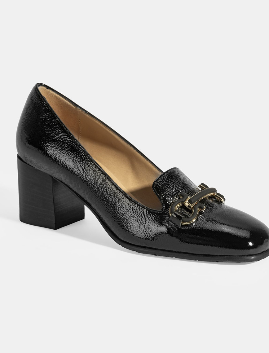 Luca Grossi Kadın Siyah Toka Aksesuarlı Rugan Topuklu Ayakkabı Luca Grossi Kadın Siyah Toka Aksesuarlı Rugan Topuklu Ayakkabı