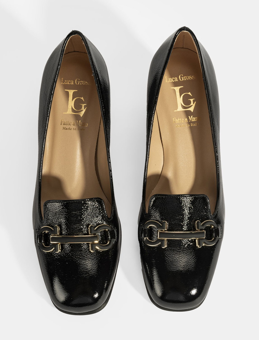 Luca Grossi Kadın Siyah Toka Aksesuarlı Rugan Topuklu Ayakkabı Luca Grossi Kadın Siyah Toka Aksesuarlı Rugan Topuklu Ayakkabı