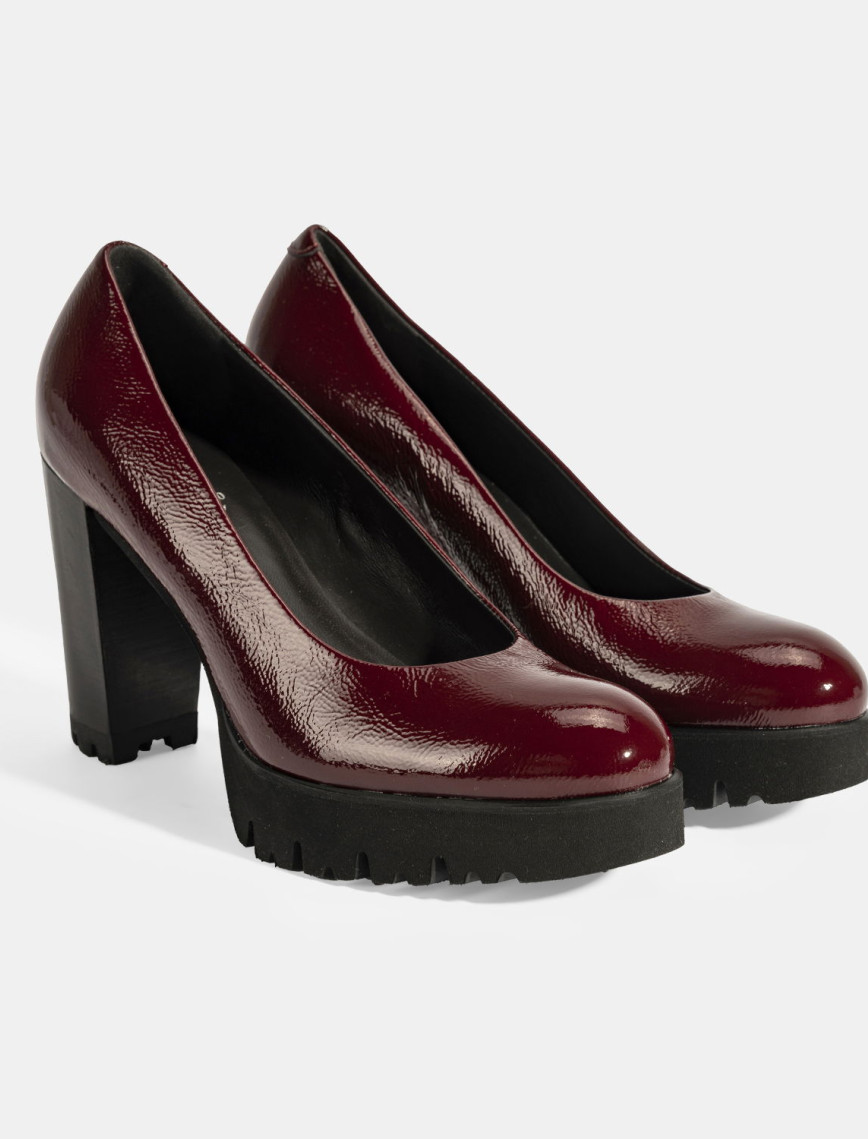 Luca Grossi Kadın Bordo Platform Topuklu Rugan Ayakkabı