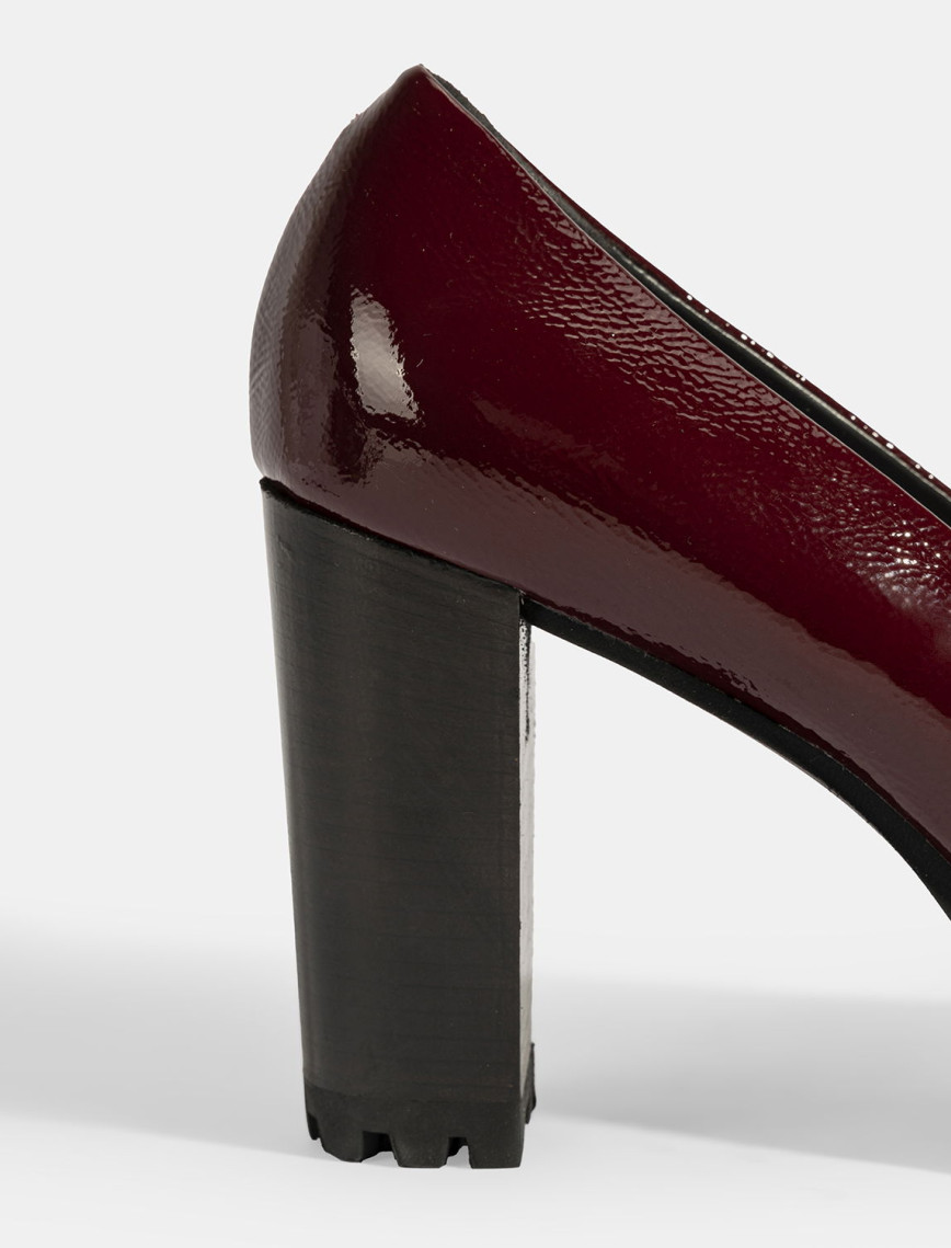 Luca Grossi Kadın Bordo Platform Topuklu Rugan Ayakkabı