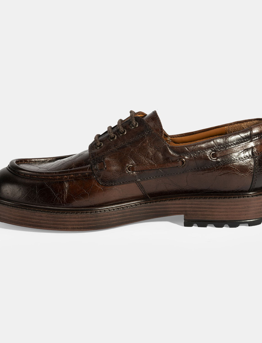 Erkek Kahve Bağcıklı Deri Günlük Ayakkabı Erkek Kahve Bağcıklı Deri Günlük Ayakkabı